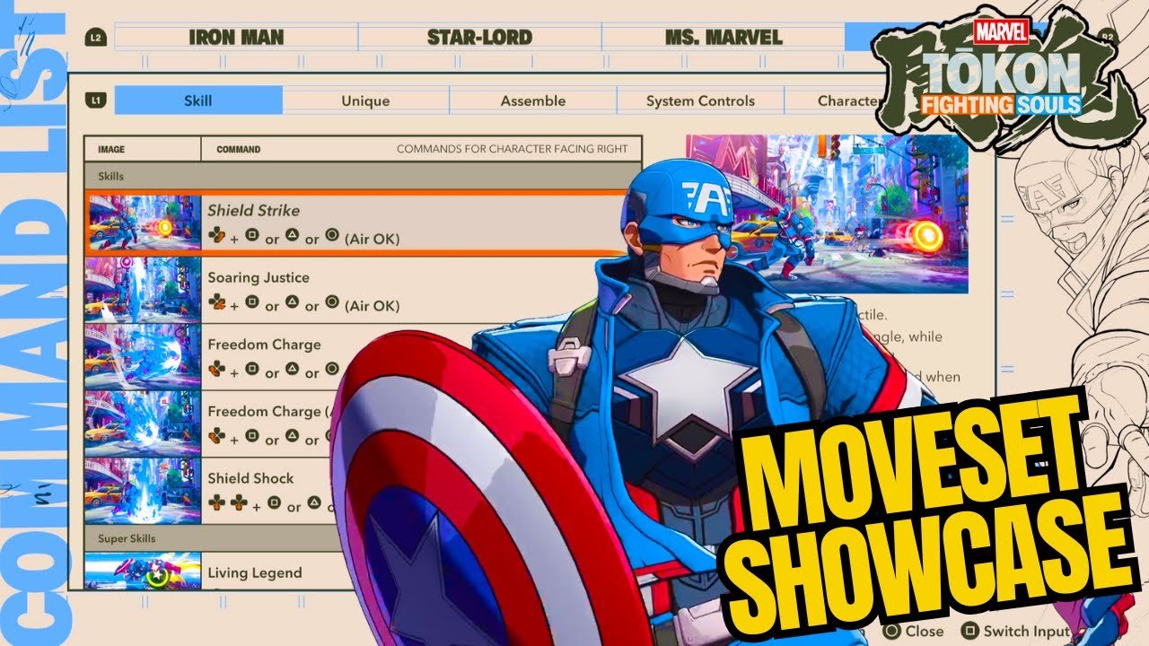 Marvel Tokon: Fighting Souls – Captain America’s Full Moveset